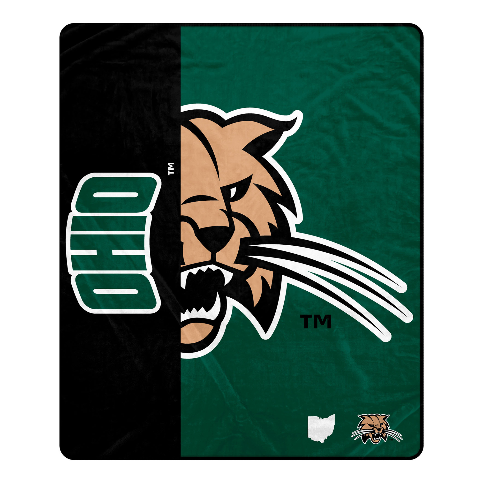 Pegasus Ohio Bobcats 50" x 60" Endzone Ultra Soft Throw Blanket