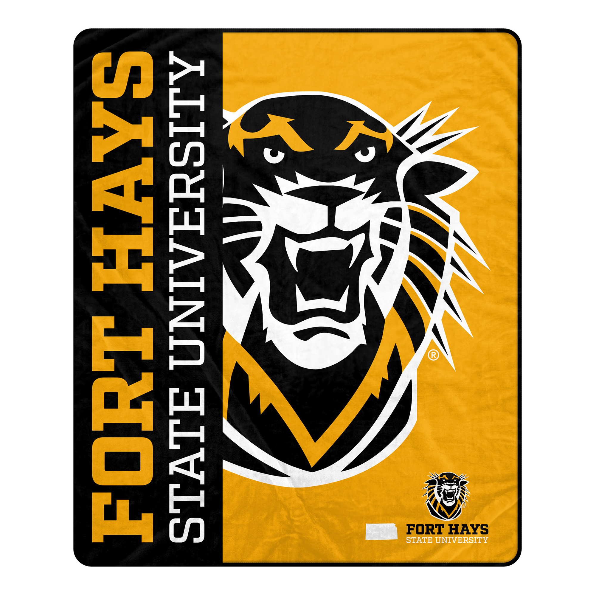 Pegasus Fort Hays State Tigers 50" x 60" Endzone Ultra Soft Throw Blanket
