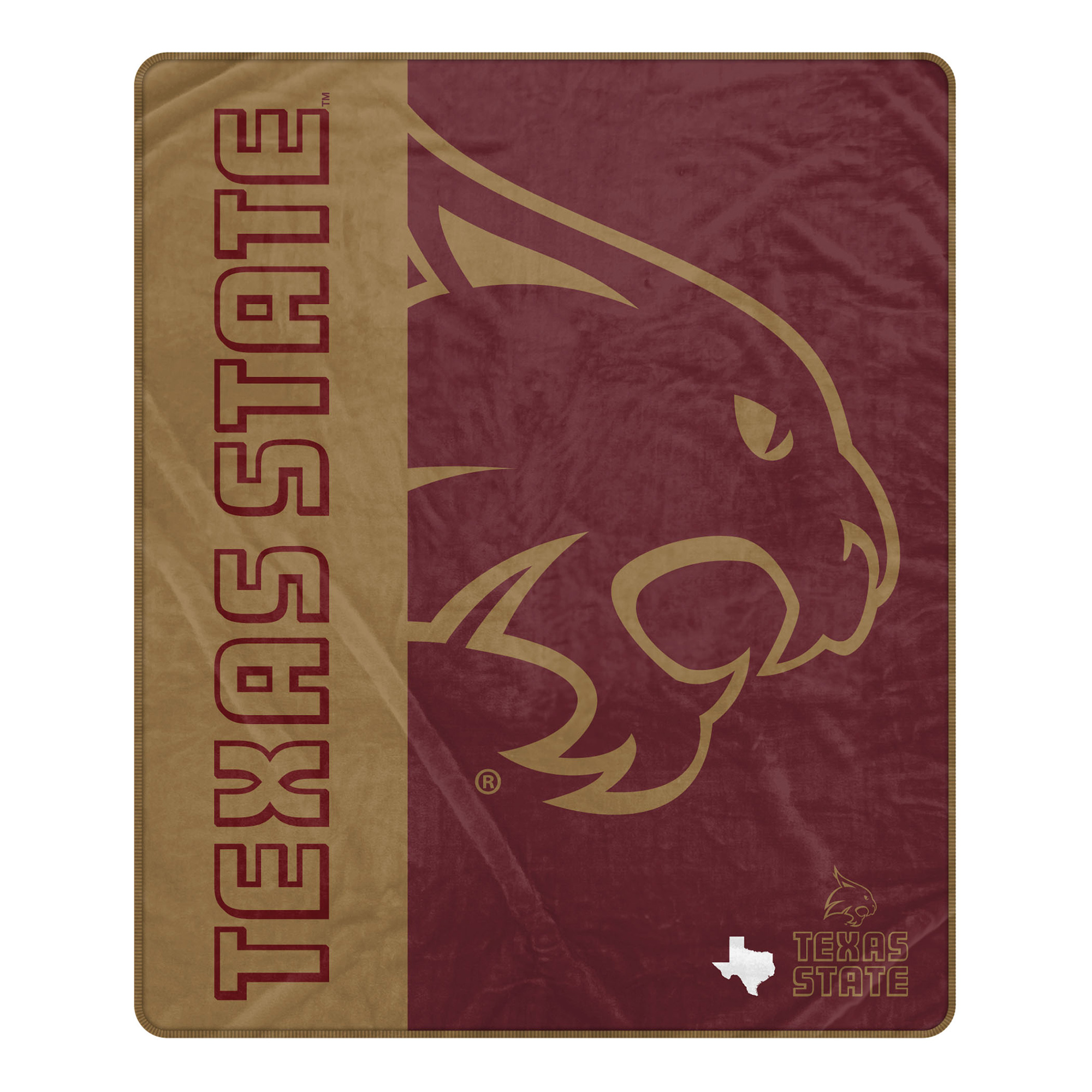 Pegasus Texas State Bobcats 50" x 60" Endzone Ultra Soft Throw Blanket