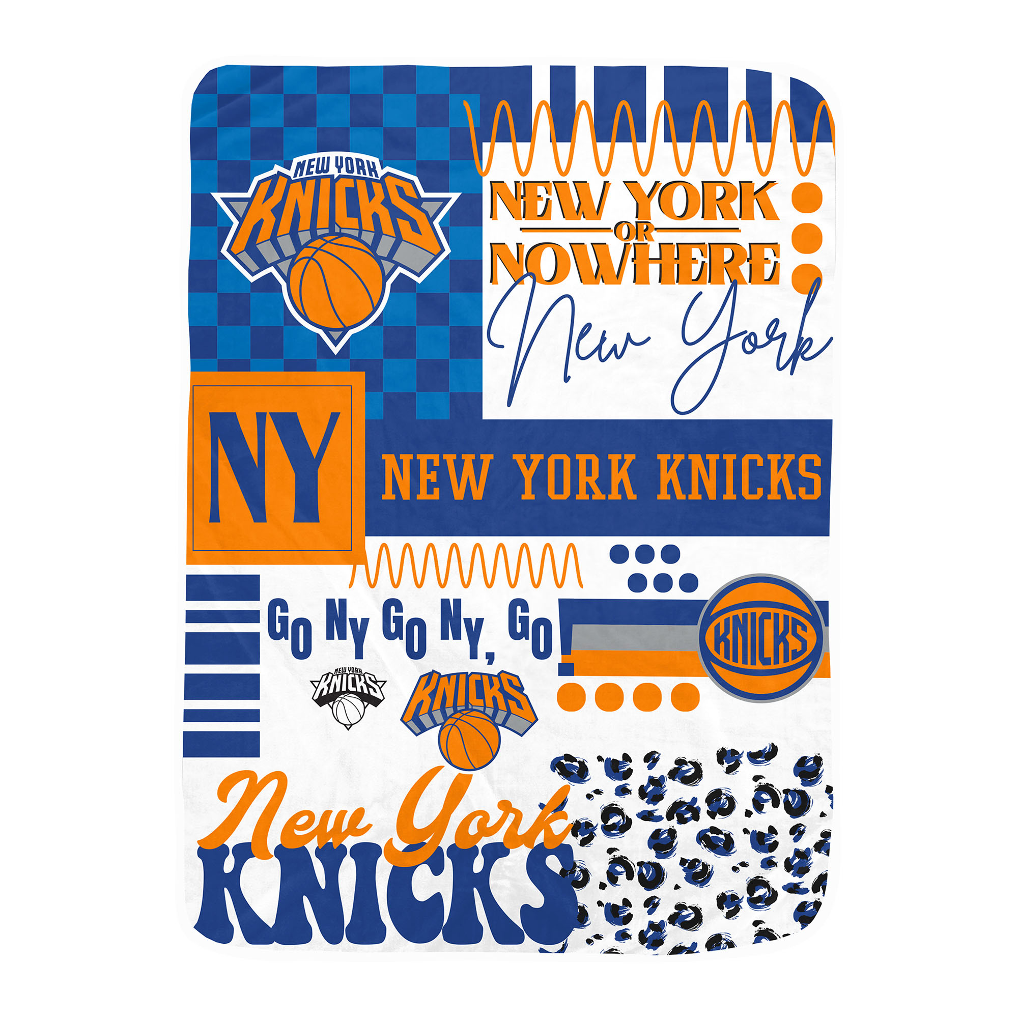 Pegasus New York Knicks 66" x 95" Oversized Loco Check Ultra Cozy Blanket