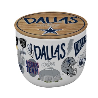 Pegasus Dallas Cowboys 16oz. Loco Fan Wood Top Ceramic Candle