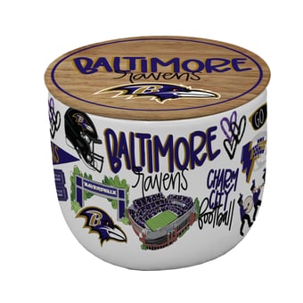 Pegasus Baltimore Ravens 16oz. Loco Fan Wood Top Ceramic Candle