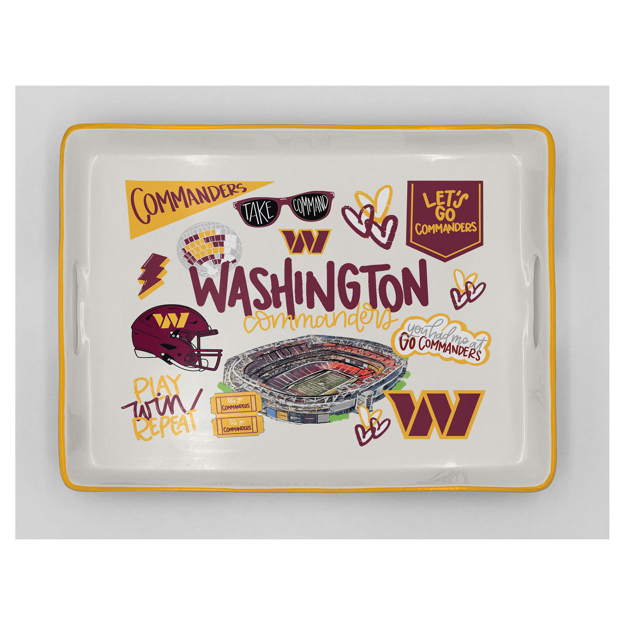 Pegasus Washington Commanders 11" x 17" Large Loco Fan Serving Tray with Handles