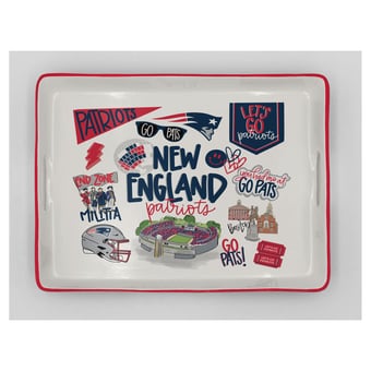"Pegasus New England Patriots 11"" x 17"" Large Loco Fan Serving Tray with Handles"