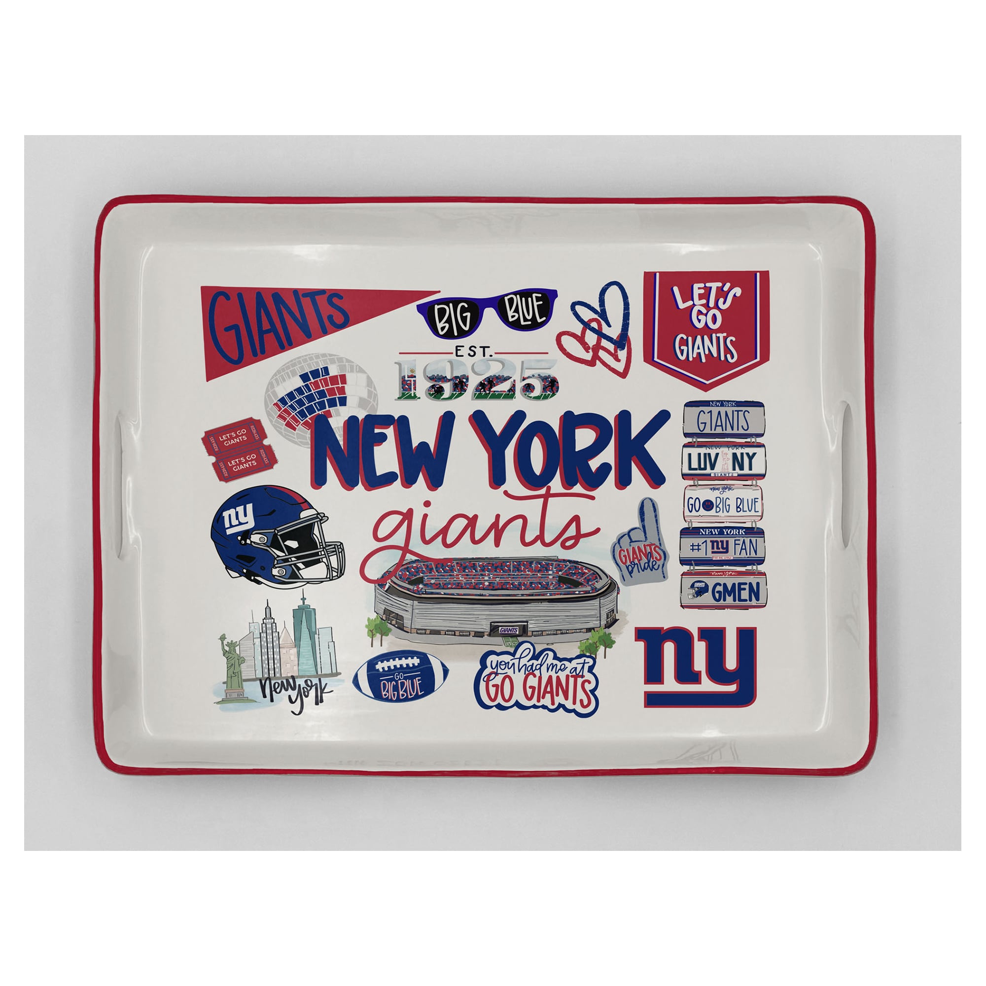 Pegasus New York Giants 11″ x 17″ Large Loco Fan Serving Tray with Handles Pegasus New York Giants 11″ x 17″ Large Loco Fan Serving Tray with Handles