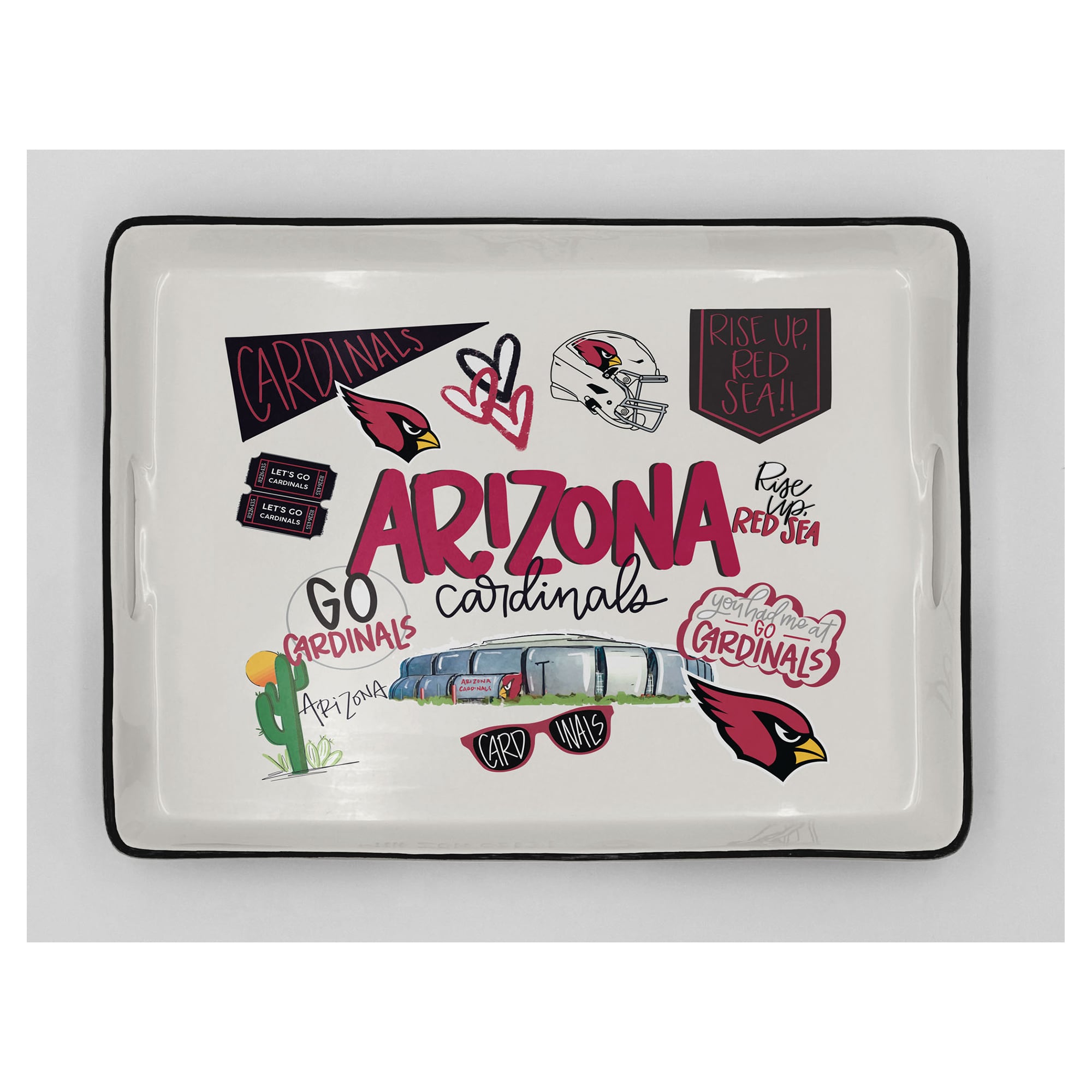 Pegasus Arizona Cardinals 11" x 17" Large Loco Fan Serving Tray with Handles