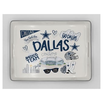 Pegasus Dallas Cowboys 11" x 17" Large Loco Fan Serving Tray with Handles