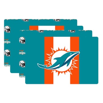 Pegasus Miami Dolphins Two-Sided Logo Place Mat and Table Runner Set