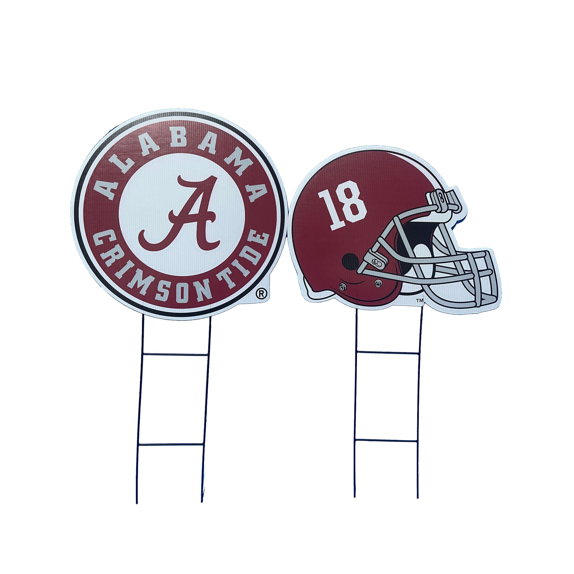 Pegasus Alabama Crimson Tide Logo and Helmet Two-Piece Yard Sign Set Pegasus Alabama Crimson Tide Logo and Helmet Two-Piece Yard Sign Set