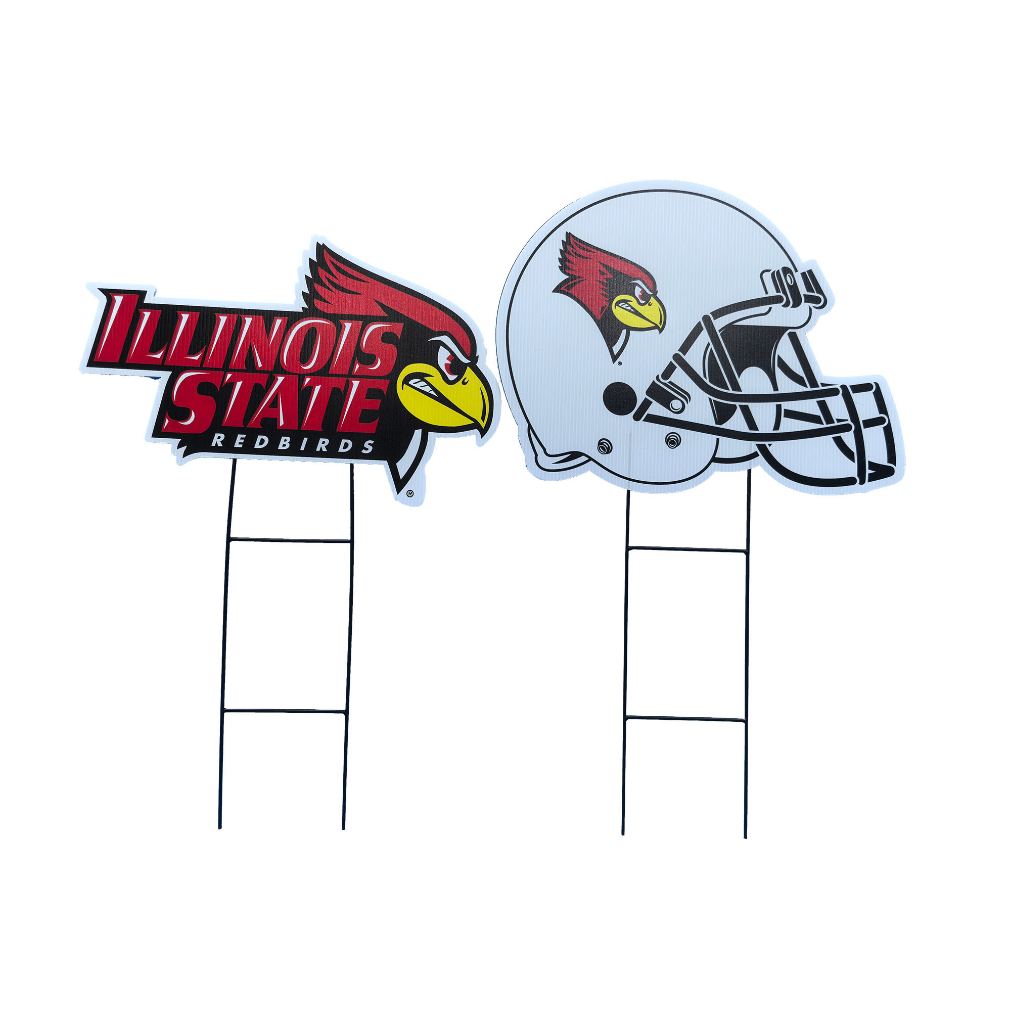 Pegasus Illinois State Redbirds Logo and Helmet Two-Piece Yard Sign Set