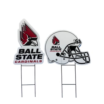 Pegasus Ball State Cardinals Logo and Helmet Two-Piece Yard Sign Set