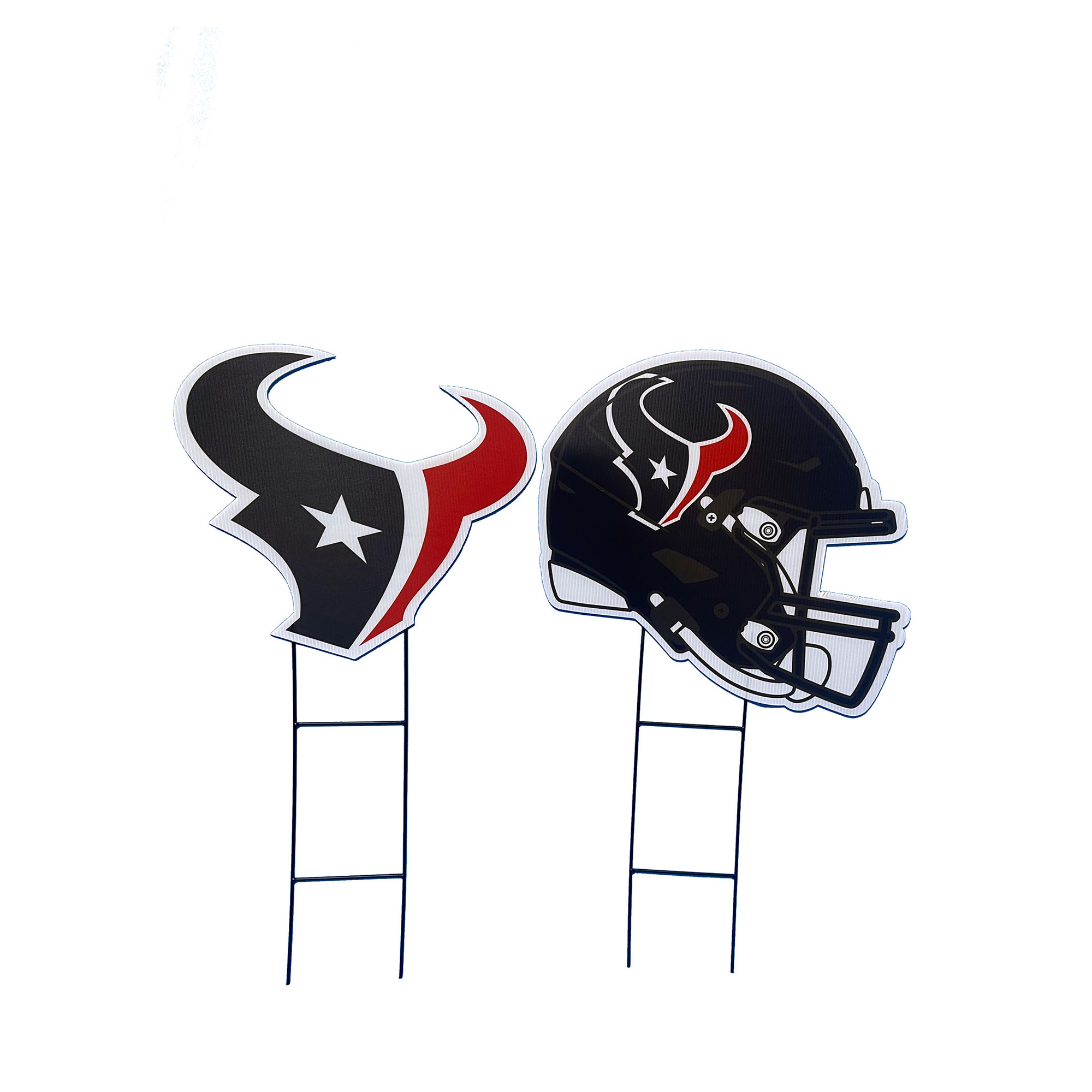 Pegasus Houston Texans Logo and Helmet Two-Piece Yard Sign Set Pegasus Houston Texans Logo and Helmet Two-Piece Yard Sign Set