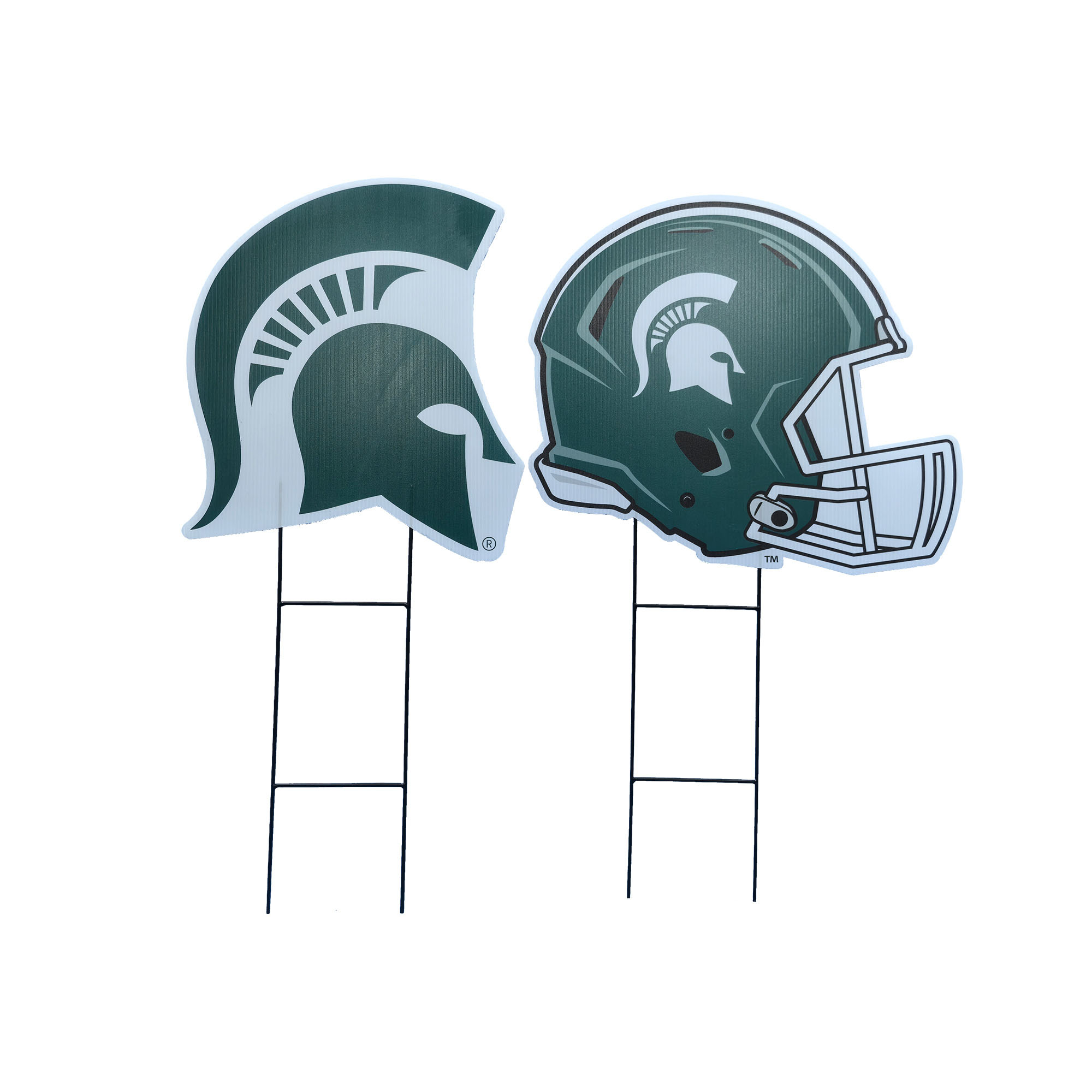 Pegasus Michigan State Spartans Logo and Helmet Two-Piece Yard Sign Set