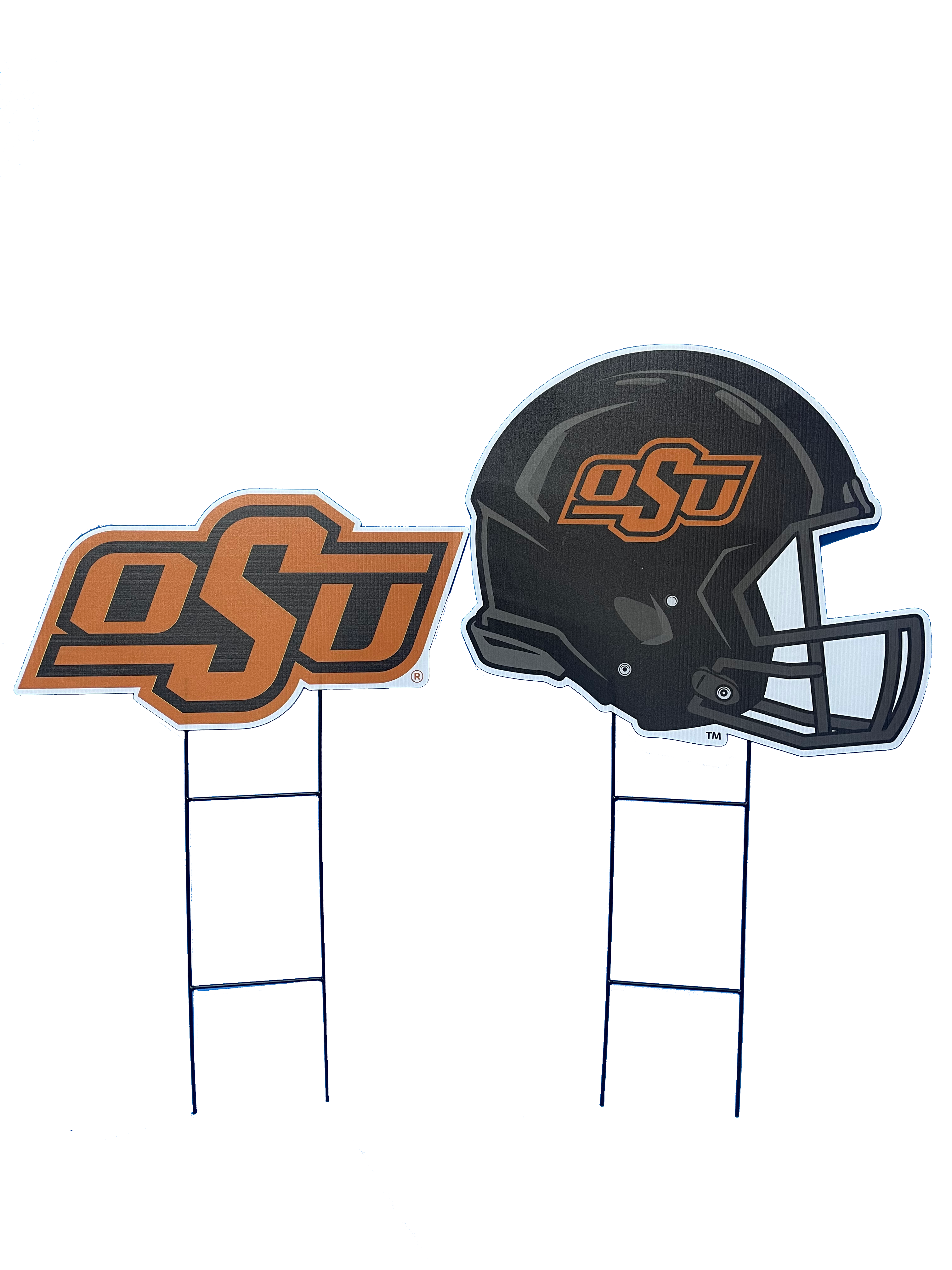 Pegasus Oklahoma State Cowboys Logo and Helmet Two-Piece Yard Sign Set