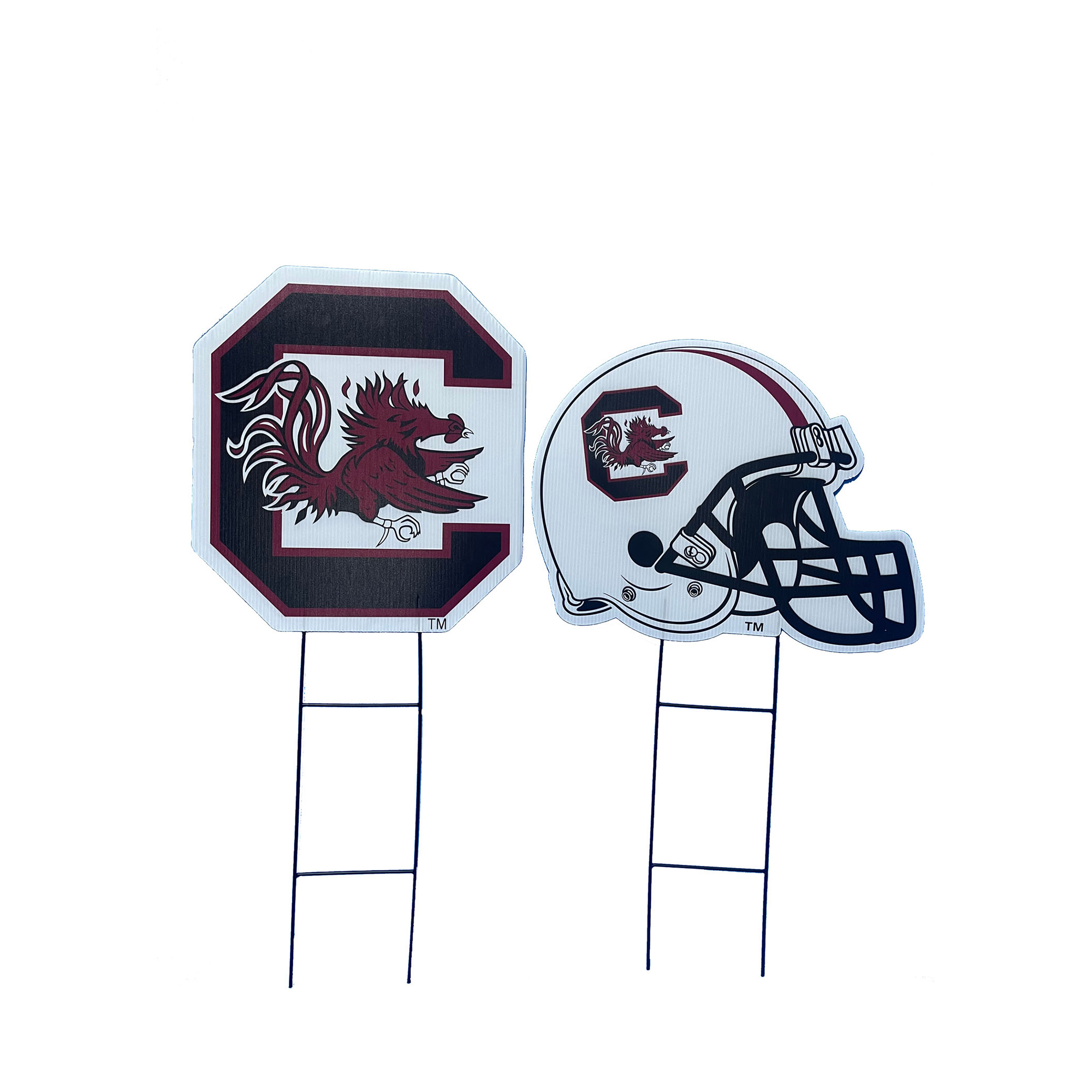 Pegasus South Carolina Gamecocks Logo and Helmet Two-Piece Yard Sign Set