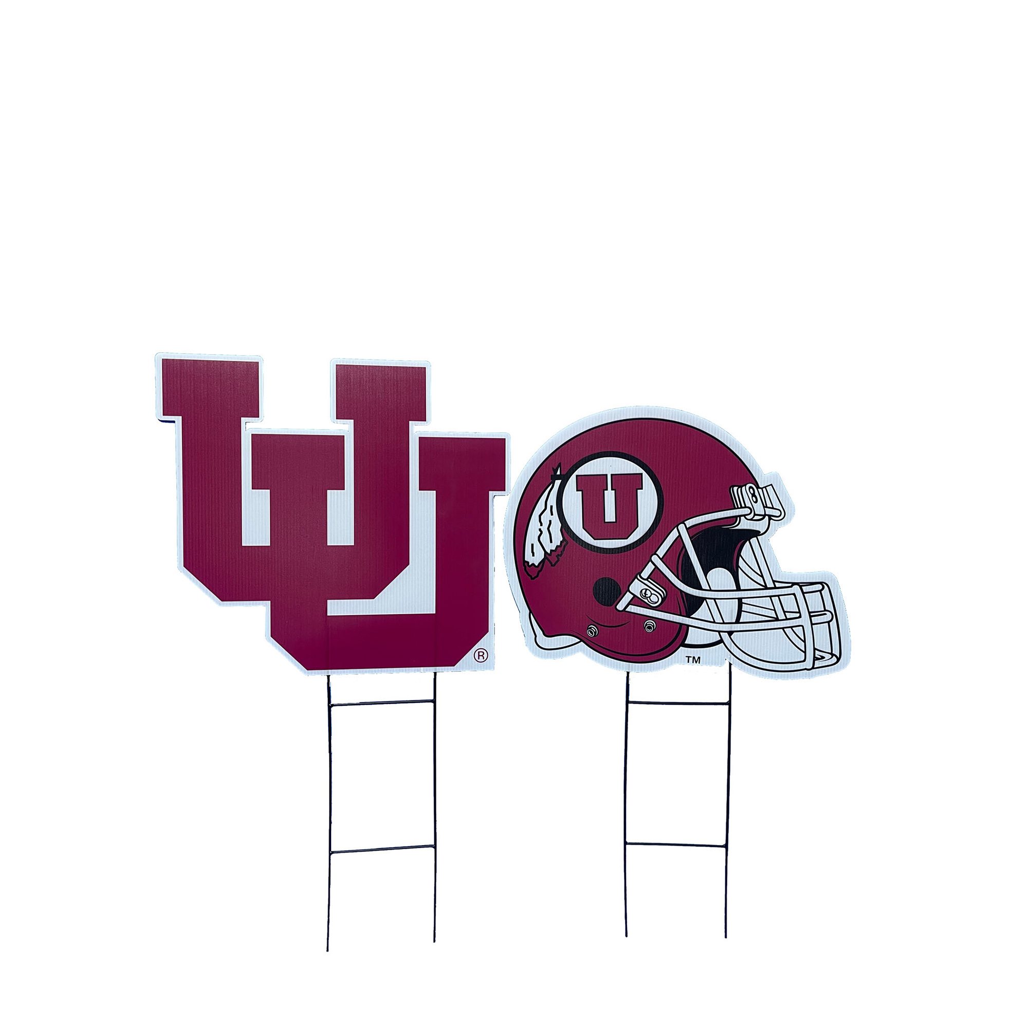Pegasus Utah Utes Logo and Helmet Two-Piece Yard Sign Set