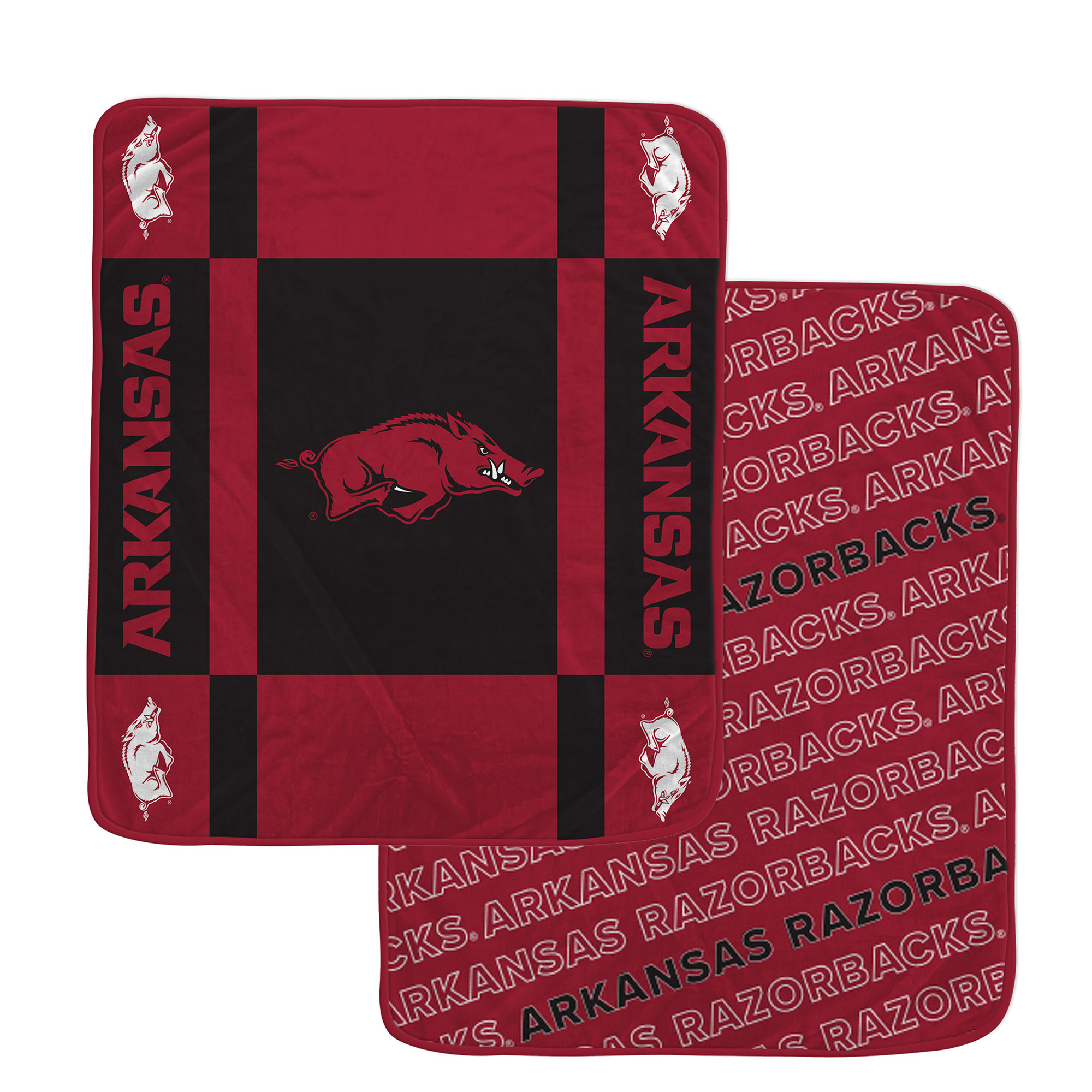 Pegasus Arkansas Razorbacks 60" x 70" Reverse Block Wordmark Double-Sided Ultra Cozy Blanket