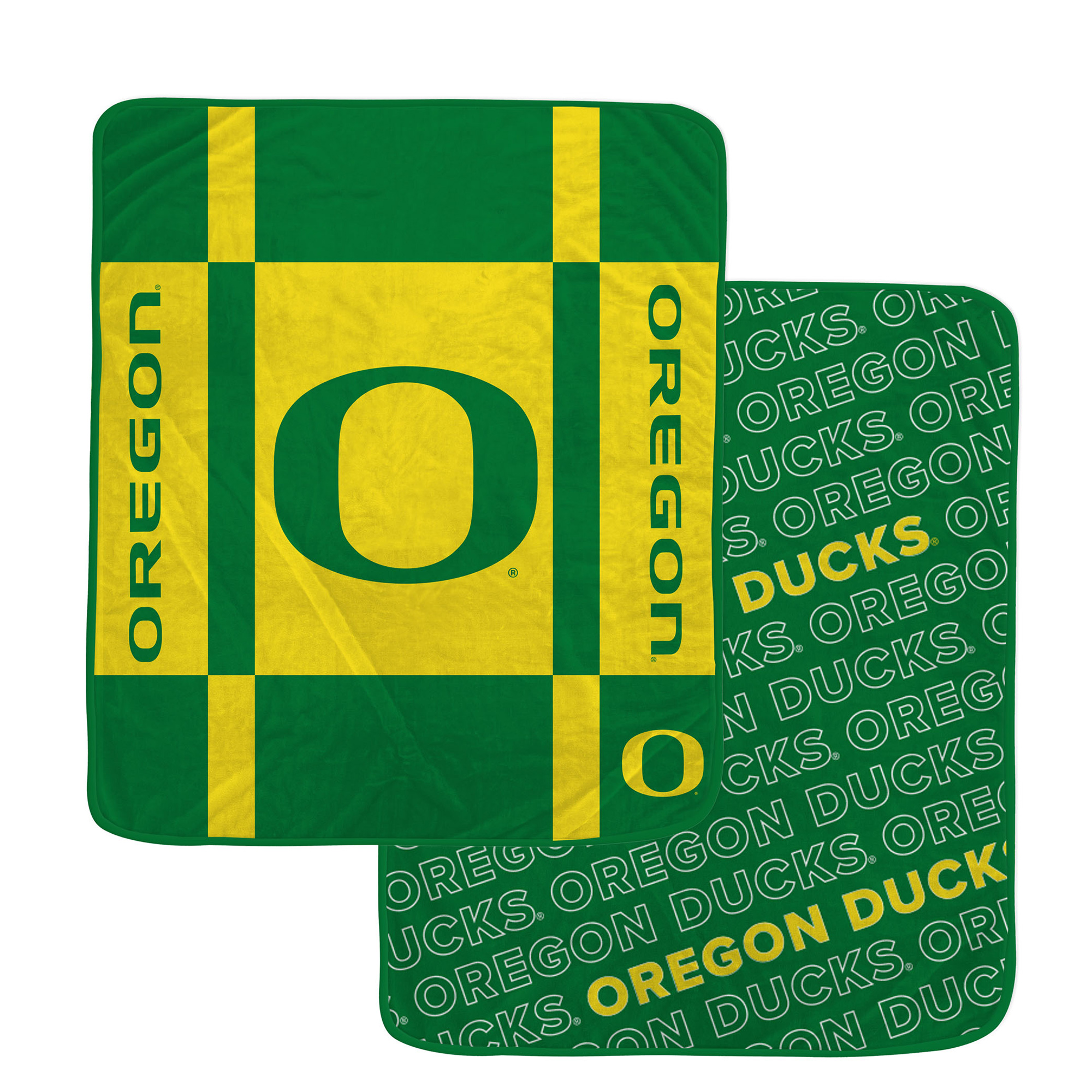 Pegasus Oregon Ducks 60" x 70" Reverse Block Wordmark Double-Sided Ultra Cozy Blanket