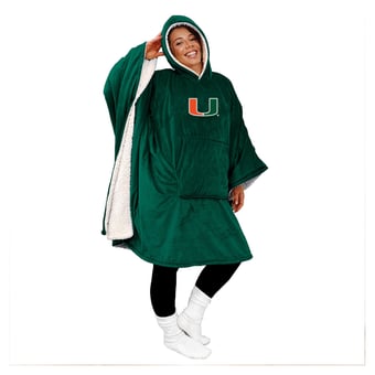 "Pegasus Miami Hurricanes 60"" x 80"" Team Color Logo Patch Bloncho"