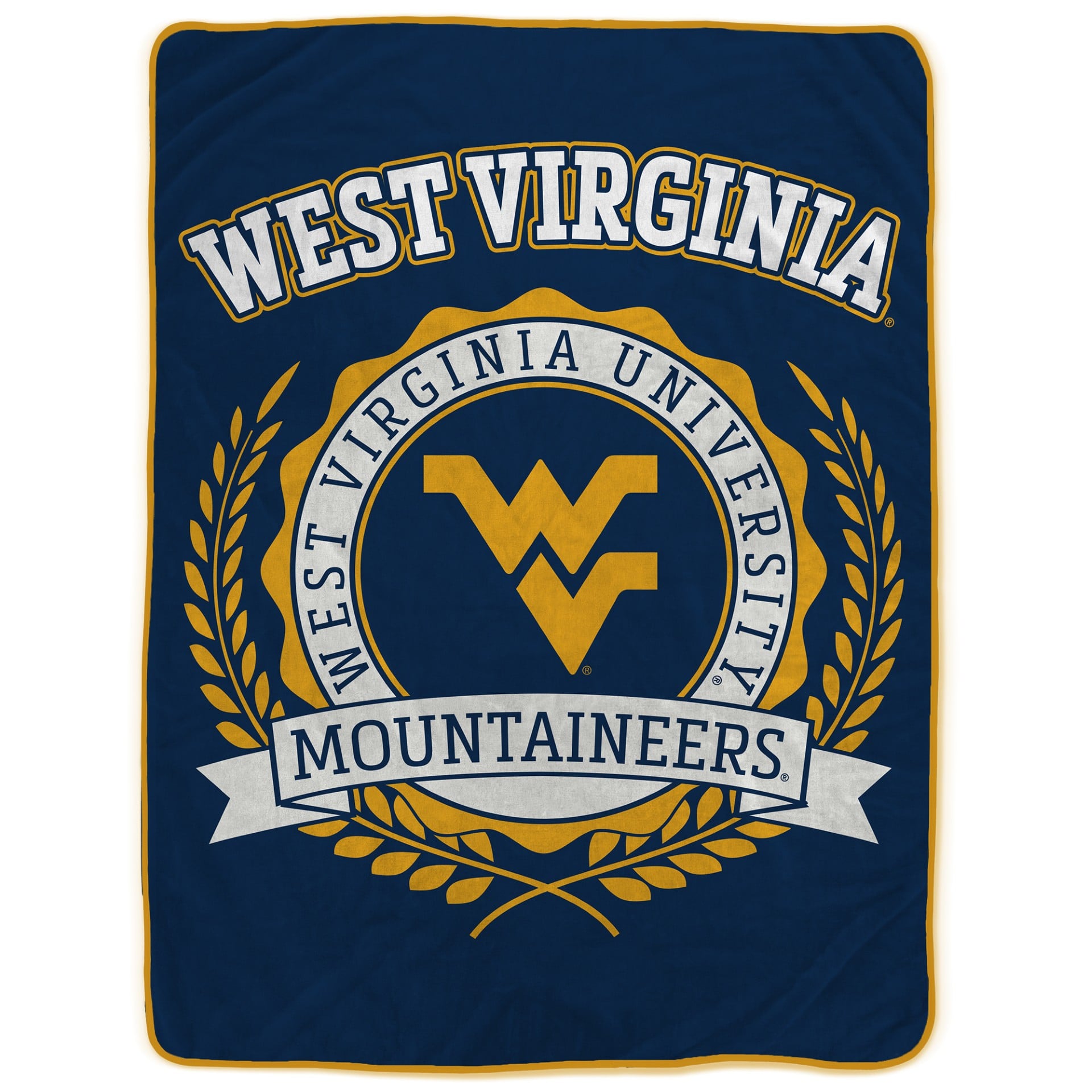 Pegasus West Virginia Mountaineers 60" x 80" University Crest Ultra Soft Blanket