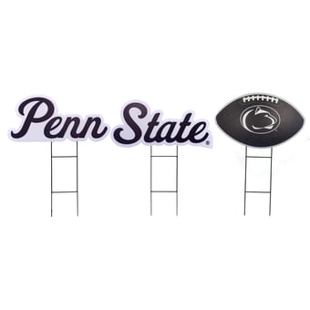 Pegasus Penn State Nittany Lions Wordmark and Football Three-Piece Yard Sign Set