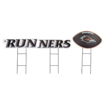 Pegasus UTSA Roadrunners Wordmark and Football Three-Piece Yard Sign Set