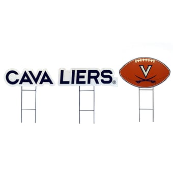 Pegasus Virginia Cavaliers Wordmark and Football Three-Piece Yard Sign Set