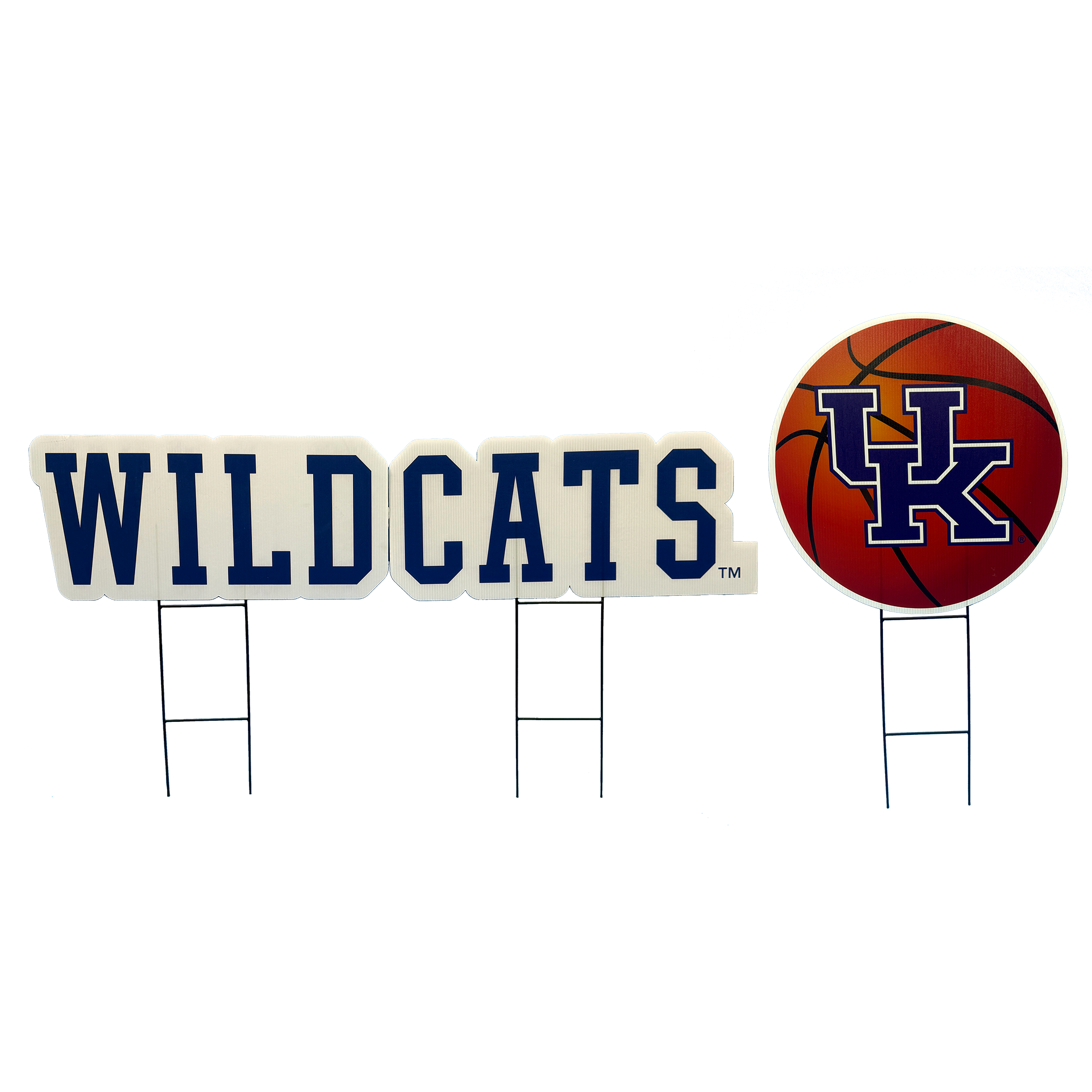 Pegasus Kentucky Wildcats Wordmark and Basketball Three-Piece Yard Sign Set
