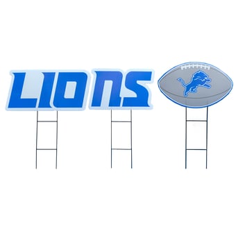Pegasus Detroit Lions Wordmark and Football Three-Piece Yard Sign Set