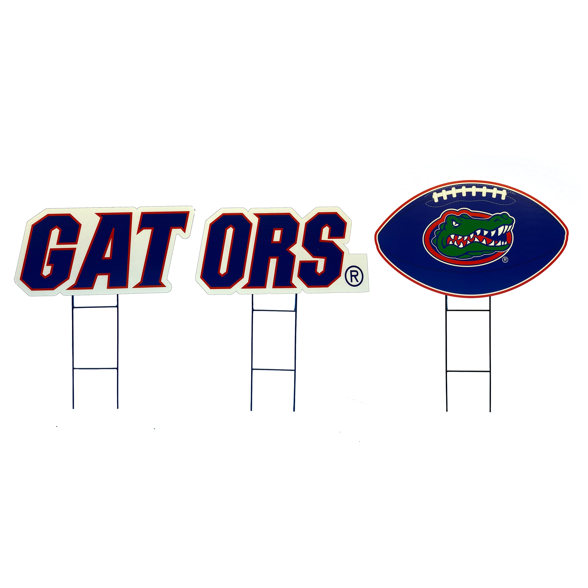 Pegasus Florida Gators Wordmark and Football Three-Piece Yard Sign Set