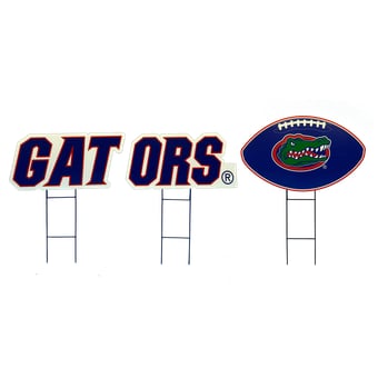 Pegasus Florida Gators Wordmark and Football Three-Piece Yard Sign Set