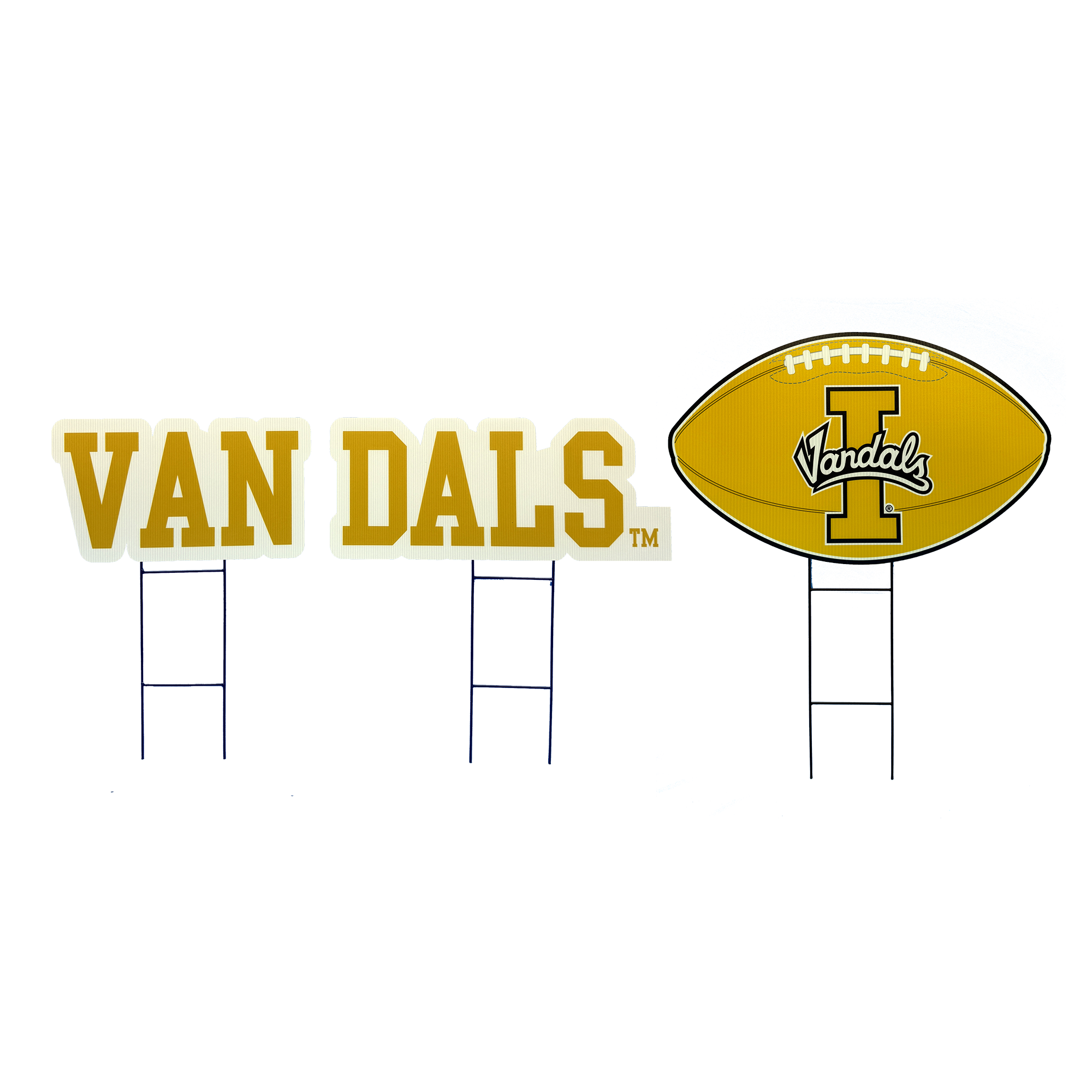 Pegasus Idaho Vandals Wordmark and Football Three-Piece Yard Sign Set