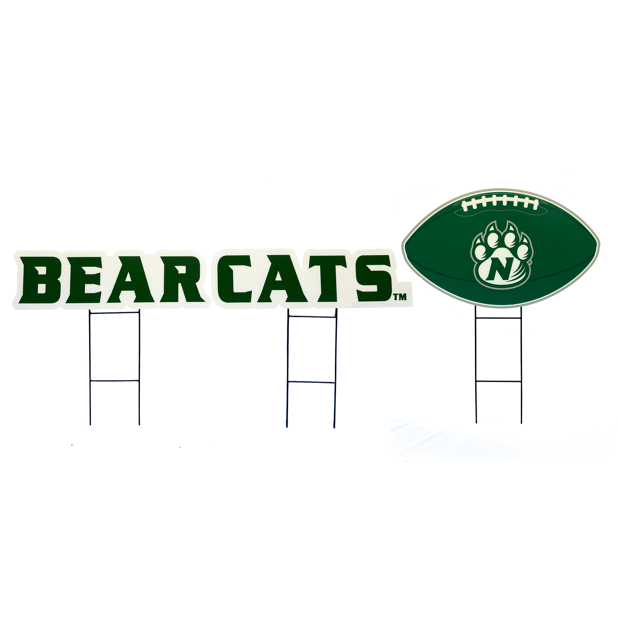 Pegasus Northwest Missouri State Bearcats Wordmark and Football Three-Piece Yard Sign Set