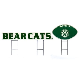 Pegasus Northwest Missouri State Bearcats Wordmark and Football Three-Piece Yard Sign Set