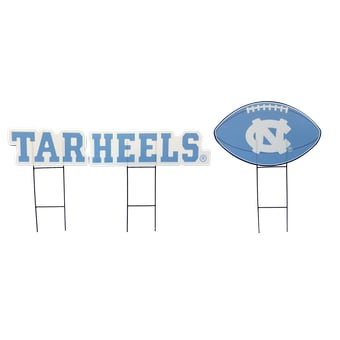 Pegasus North Carolina Tar Heels Wordmark and Football Three-Piece Yard Sign Set