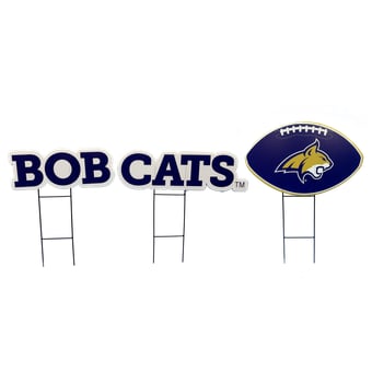 Pegasus Montana State Bobcats Wordmark and Football Three-Piece Yard Sign Set