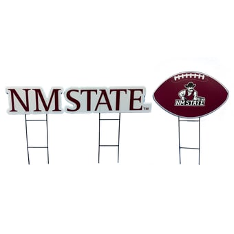Pegasus New Mexico State Aggies Wordmark and Football Three-Piece Yard Sign Set