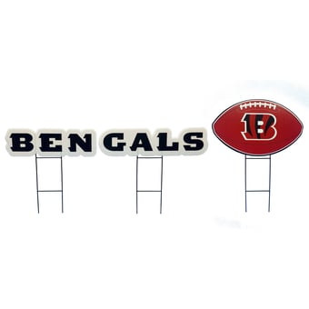 Pegasus Cincinnati Bengals Wordmark and Football Three-Piece Yard Sign Set