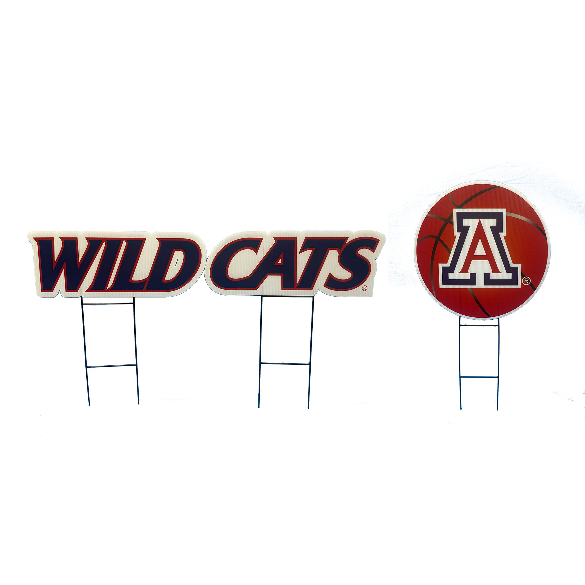 Pegasus Arizona Wildcats Wordmark and Basketball Three-Piece Yard Sign Set