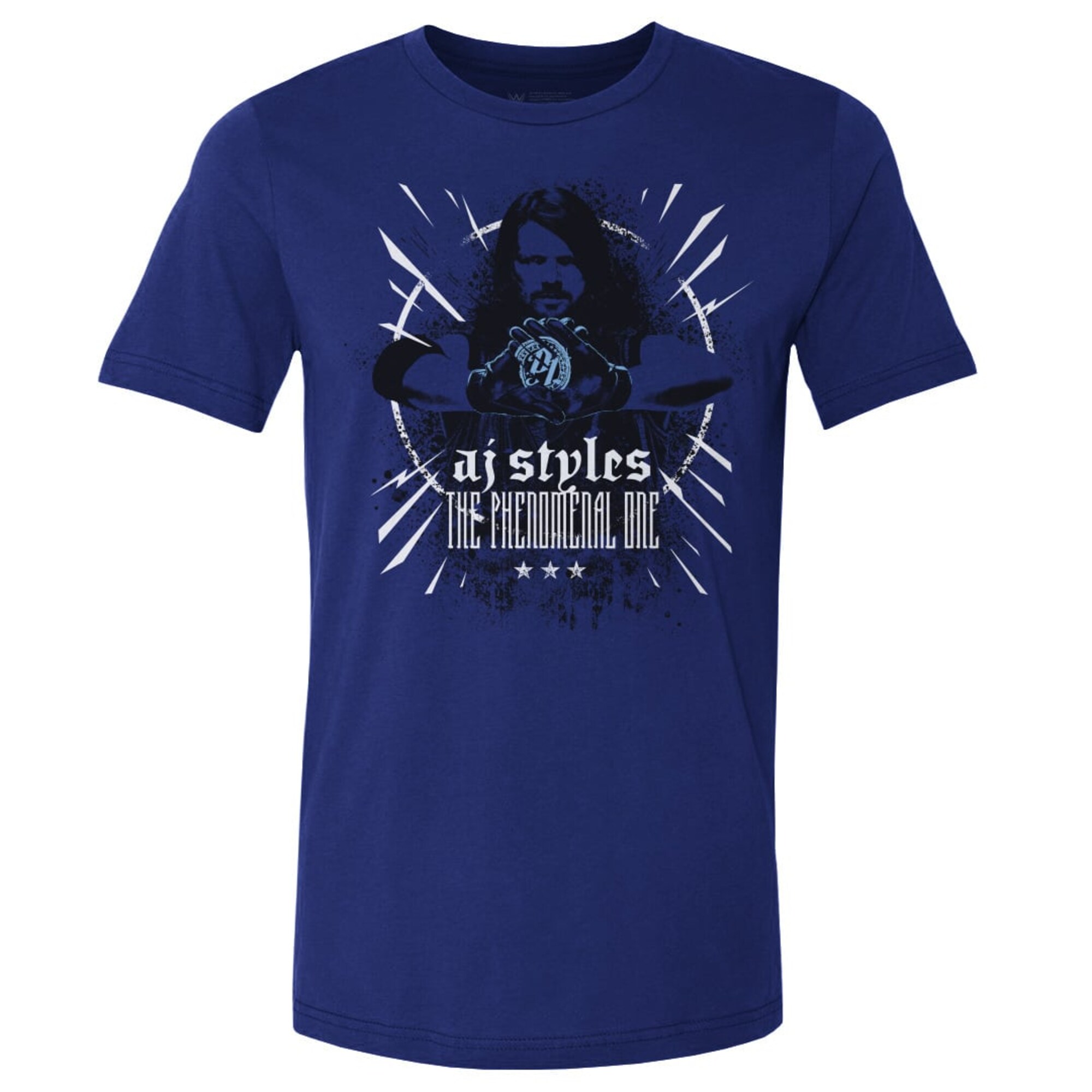 Men's 500 Level Royal AJ Styles Grunge Spray Paint T-Shirt