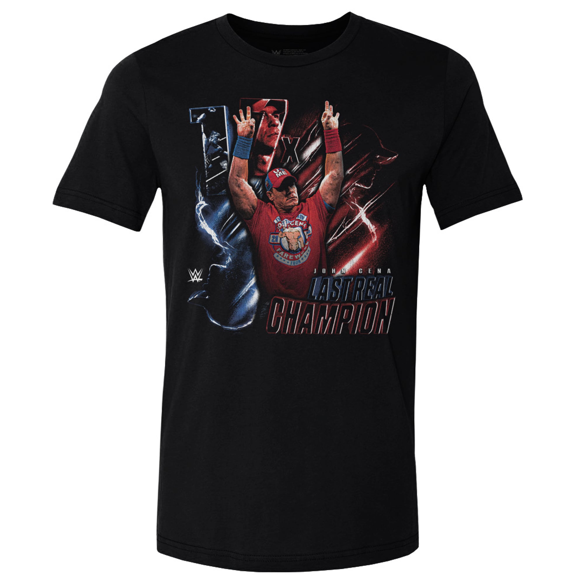 Men's 500 Level Black John Cena The Last Real Champion T-Shirt