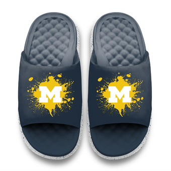 Youth ISlide Michigan Wolverines Centered Logo Splat Motive Slide Sandals