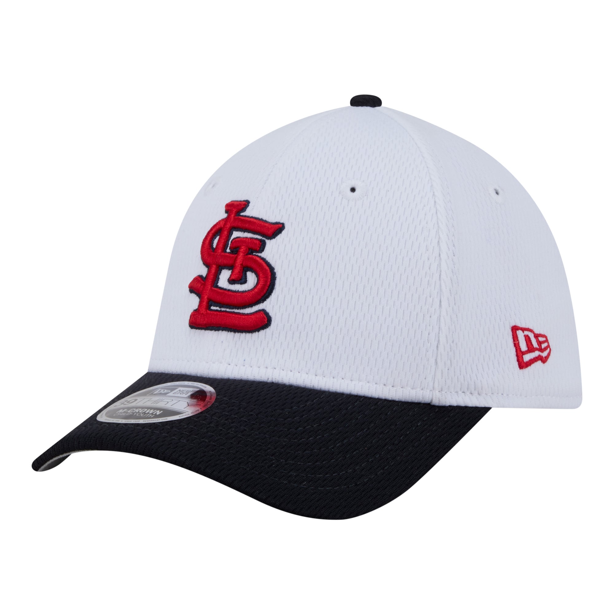 Youth New Era  White/Red St. Louis Cardinals Baseball 39THIRTY M-Crown Flex Hat