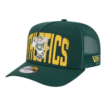 Youth New Era Green Athletics Logo Fade A-Frame 9FIFTY Snapback Hat