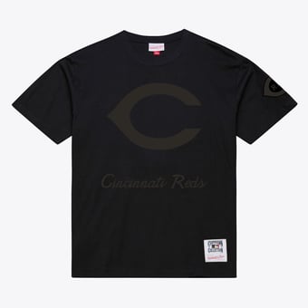 Men Mitchell & Ness Black Cincinnati Reds Cooperstown Collection Phantom T-Shirt