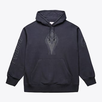 Men's Mitchell & Ness Black Atlanta Braves Phantom Fleece Hoodie
