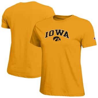 Women's Champion  Gold Iowa Hawkeyes Arched Over Logo T-Shirt
