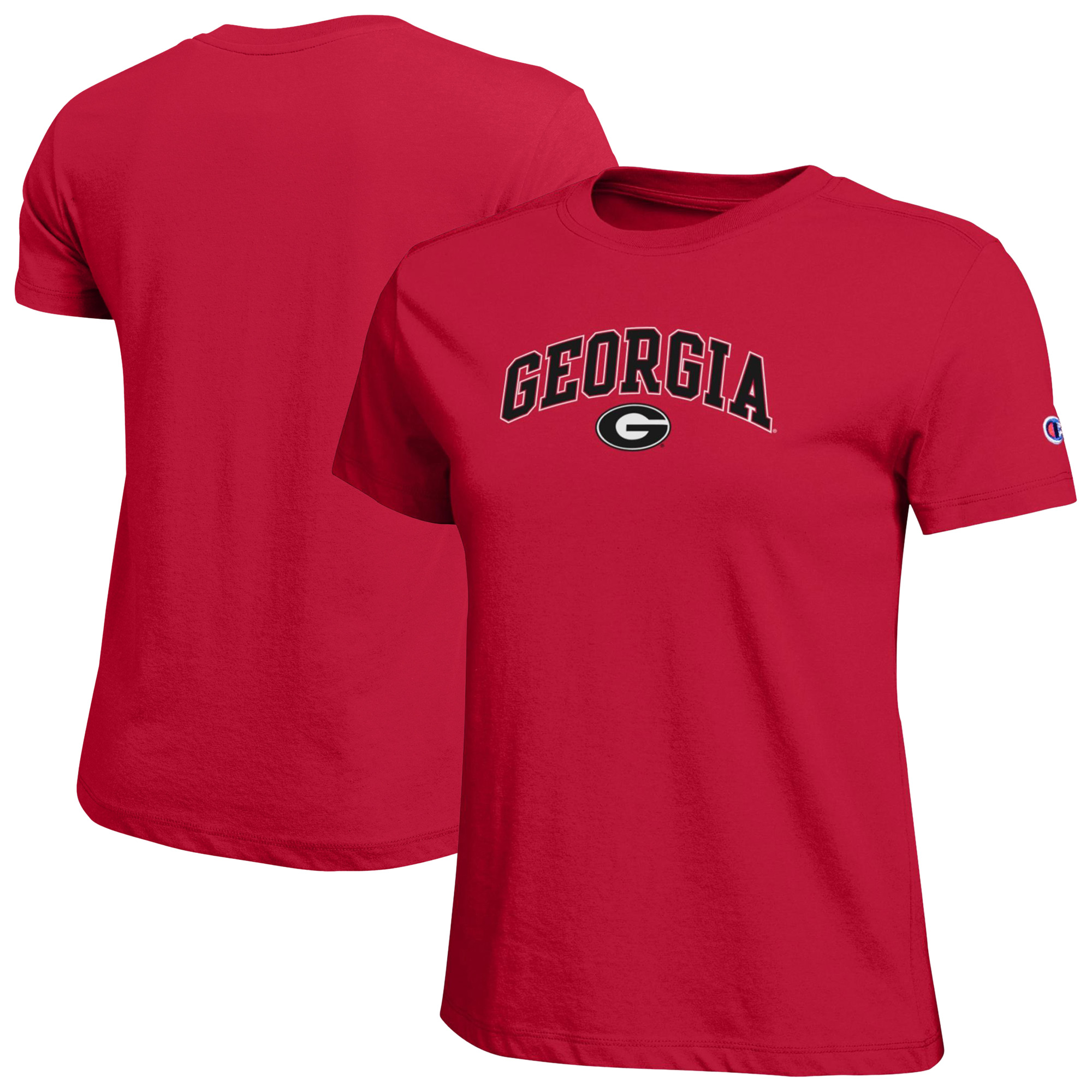 Women's Champion  Red Georgia Bulldogs Arched Over Logo T-Shirt
