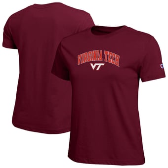 Women's Champion  Maroon Virginia Tech Hokies Arched Over Logo T-Shirt