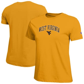 Women's Champion  Gold West Virginia Mountaineers Arched Over Logo T-Shirt